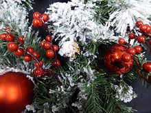 Load image into Gallery viewer, UK-Gardens 45cm Artificial Red Berry, Bauble and Cone Wreath with Snow - Christmas Festive Decoration Outdoor Or Indoor

