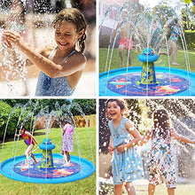 Load image into Gallery viewer, VATOS Updated Splash Play Mat Water Sprinkler for Kids - 67" Anti-Slip Sprinkler Pad with UFO Design Outdoor Water Toys for Toddlers Age 2+ Girls &amp; Boys Toddler Toys for Summer Garden Beach Backyard
