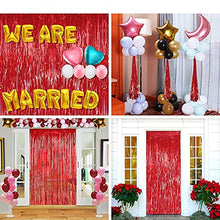 Load image into Gallery viewer, 2pcs 3.2ft x 6.5ft Red Foil Curtain Decoration,Tinsel Foil Fringe Curtains Streamer Backdrop for Birthday Graduation Wedding Engagement Bridal Shower Bachelorette Holiday Christmas,New Year Decoration
