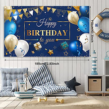 Load image into Gallery viewer, Navy Blue Birthday Confetti Balloons Kit Set 50 Pieces Blue Birthday Photography Backdrop Banner Package for Boys Girls Men Women Birthday Party Decorations Supplies (Navy Blue and Gold)
