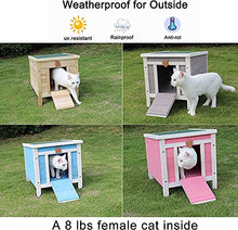 Load image into Gallery viewer, BUNNY BUSINESS Rabbit/Guinea Pig/Cat Wooden Hide House Run Hide Shelter- 50 x 42 x 43cm BLUE
