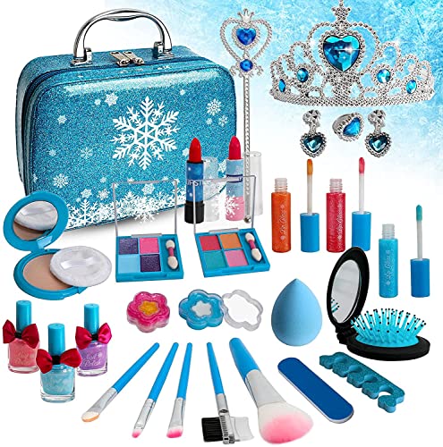 Flybay Kids Makeup Sets for Girls, Washable Kids Makeup Girls Toys, Children Makeup Kit, Real Cosmetic Beauty Set for Kids Role Play Christmas Birthday Gifts for 3 4 5 6 7 8 Year Old Girl