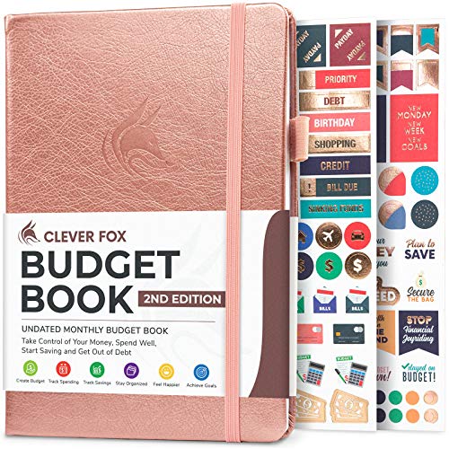 Clever Fox Budget Book 2.0 – Financial Planner Organizer & Expense Tracker Notebook. Money Planner for Monthly Budgeting and Personal Finance. Colored Edition, Compact Size (13.5x19cm) – Rose Gold
