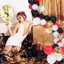 Load image into Gallery viewer, Tatuo 112 Pieces Balloon Garland Kit Balloon Arch for Graduation Casino Card Night Poker Las Vegas Wedding Birthday Party Decorations (White Black Red)
