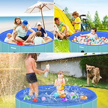 Load image into Gallery viewer, IDUMA Dog Pool Foldable Pet Swimming Pool PVC Non-Slip Paddling Pool for Pets &amp; Kids Dog Paddling Bathing Tub for Indoor/Outdoor (Gift with Pet Bath Brush) Medium 80x20cm
