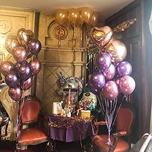 Load image into Gallery viewer, Captank Purple Metallic Balloons Rose Red Balloons Arch Garland Kit 60 pcs Chrome Silver Metallic Latex Light Purple Balloons Pink Balloon kit:16ft Balloon Strip Tape 100 Balloon Dot Glue
