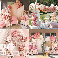Load image into Gallery viewer, Pink Balloon Arch Kit Girls, Matte Balloon Garland, Pink Blush Rose White Double-Stuffed Party Decoration for Retro Boho Birthday Party, Wedding, Baby Shower, Bridal Shower, Hen Party, Anniversary
