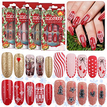Load image into Gallery viewer, 96 Pcs Christmas Coffin False Nails Stiletto Fake Nails, EBANKU Acrylic Press on Nails Full Cover False Nail Kits With 96Pcs Nail Adhesive Tabs,Snowflake Elk Design Nail Art Decoration for Women Girls
