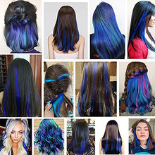 Load image into Gallery viewer, Rhyme 9PCS 21&quot; Colored Clip in Hair Extensions Blue Hair Extensions for Kids Girls Clip in Blue Hair Clips Hair Extensions for Kids Party Highlights (Blue)

