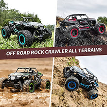 Load image into Gallery viewer, BEZGAR 18 Cyan Toy Grade 1:14 Scale Remote Control Car, 2WD High Speed 20 Km/h All Terrains Electric Toy Off Road RC Vehicle Truck Crawler with Two Rechargeable Batteries for Boys Kids and Adults
