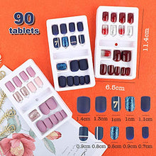 Load image into Gallery viewer, 90 Pieces Removable Fake Nail Artificial Tips Set Full Cover for Short Decoration Press On Nails Art Fake Extension Tips
