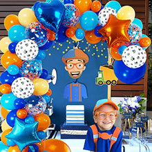 Load image into Gallery viewer, Sheepdog Party Balloon Garland &amp; Arch Kit, Blue Orange Blush Paw Latex Balloons Confetti Balloon Foil Balloon Strip Set for Bluey Theme Kids Dog Birthday Party Decorations
