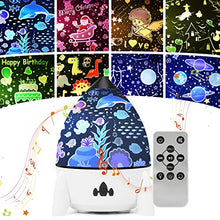 Load image into Gallery viewer, Star Night Light Projector for Baby, Best Gifts Toys for Kids, Rechargeable Rotating LED Lamp with Remote and 8 Films,Built-in 4 Songs and 7 Lighting Modes for Boy Girl Children Bedroom daphomeu Decor
