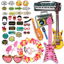 Load image into Gallery viewer, 41 PC Set - Photo Booth Prop, Wedding Prop, Birthday Decoration, Party Prop, Inflatable Guitar, Inflatable Microphone, Party Accessories Adults, Prop Signs, Photobooth Prop, Hen Photo
