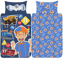 Load image into Gallery viewer, Blippi Single Duvet Cover - Official Reversible Bedding Set - Polycotton - Youtuber Tractor Song Design
