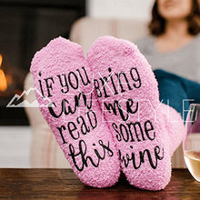 Load image into Gallery viewer, LUXE LIFESTYLE “If You Can Read This Bring Me Some Wine” - Funny Socks Cupcake Gift Packaging - Fuzzy Warm Cotton Sister Wife Women Hostess Housewarming Novelty Romantic Birthday Present Wine Lover
