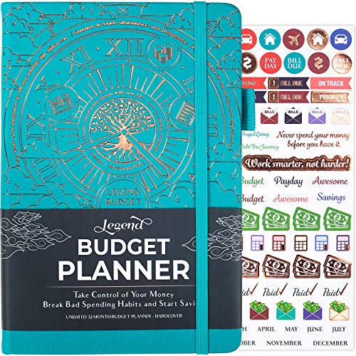 Legend Budget Planner – Deluxe Financial Planner Organizer & Budget Book. Money Planner Account Book & Expense Tracker Notebook Journal for Household Monthly Budgeting & Personal Finance – Turquoise
