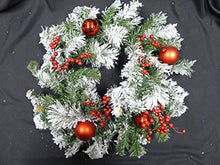 Load image into Gallery viewer, UK-Gardens 45cm Artificial Red Berry, Bauble and Cone Wreath with Snow - Christmas Festive Decoration Outdoor Or Indoor

