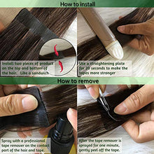 Load image into Gallery viewer, Googoo 14inch Tape in Hair Extensions Balayage Dark Brown to Light Brown Remy Tape in Human Hair Extensions 20pcs 50g
