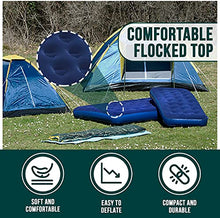 Load image into Gallery viewer, GREEN HAVEN Single Blow up Camping bed + AC Electric Air pump | Waterproof Single Airbed Inflatable Mattress | Camping Electric Pump for Inflatables with 3 Nozzles | Quick Inflatable Camping Mattress
