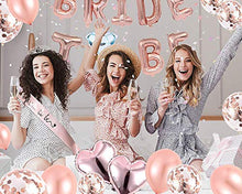 Load image into Gallery viewer, DOJoykey Hen Party Decoration Balloons Set, 1 pcs Bride To Be Balloons, 14 pcs Latex Balloons, 5 pcs Different Foil Balloons, 2 pcs Heart Shape Foil Balloons, 2 Meter Star Shape Hanging Garland
