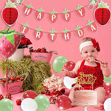 Load image into Gallery viewer, Strawberry Party Decorations Balloon Garland Kit:Strawberry Theme Happy Birthday Banner Foil Balloon for Baby Shower Girls 1st Birthday Party Supplies
