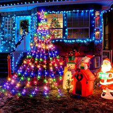 Load image into Gallery viewer, Hezbjiti Christmas Lights Outdoor, 344 LED Christmas Tree Lights with Topper Star - 8 Lighting Modes Fairy Lights Mains Powered for Christmas Decorations (Multi Colour)
