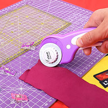 Load image into Gallery viewer, INTLMATE A3 Cutting Mat Set Cutter Tool Kit Including 17inches self-Healing Cutting mat,45mm Rotary Cutter with 3 Replacement Blades,Acrylic Quilting Ruler,Patchwork Ruler,20 Clips,100 pins (Purple)
