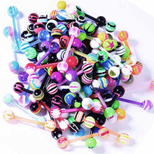 Load image into Gallery viewer, BodyJ4You 100PC Tongue Barbells Nipple Rings 14G Mix Acrylic Ball Flexible Bar Body Piercing Jewelry
