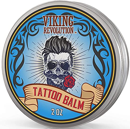 Viking Revolution Tattoo Aftercare Balm (58g) for Before, During & After Tattoo – Natural Tattoo Cream – Moisturizing Lotion to Promote Skin Healing – Tattoo balm