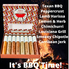 Load image into Gallery viewer, Eat.Art BBQ Grill – Dads Spice Meat Rub - 8 Unique BBQ and Roast Spice Set – Fathers Day Food Cooking Gifts for Men - Unusual Daddy Selection Box – World Collection Tasty Spices
