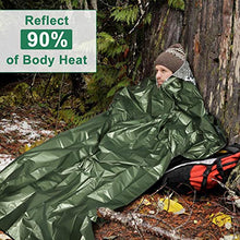 Load image into Gallery viewer, EEEKit Emergency Sleeping Bag,2Pack Lightweight Waterproof Survival Bivy Sack with Survival Whistle,Thermal Emergency Blankets Portable Mylar Survival Gear for Camping,Hiking,Outdoor Activities
