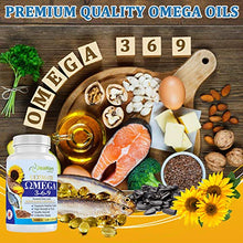 Load image into Gallery viewer, JeaKen - Omega 3 6 9 Fish Oil 1000mg - High Strength Essential Fatty Acids Supplement - Fish Oil Flaxseeds Oil and Sunflower Seed Oil - Distilled DHA EPA Contaminant Free - 120 Fish Oil Softgels
