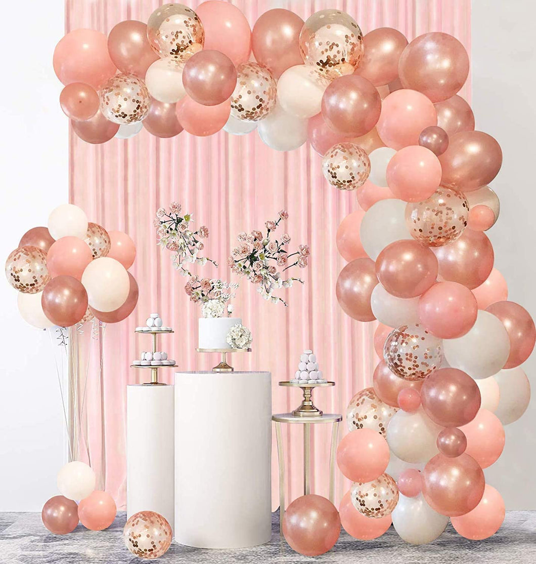 Rorchio Pink and Rose Gold Balloon Arch Kit, Balloon Garland