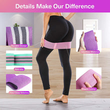 Load image into Gallery viewer, Ihuan Resistance Bands for Exercise &amp; Body Building: 3 Levels Exercise Band | Anti-Slip &amp; Roll Elastic Workout Booty Bands for Women Squat &amp; Glute &amp; Hip Training
