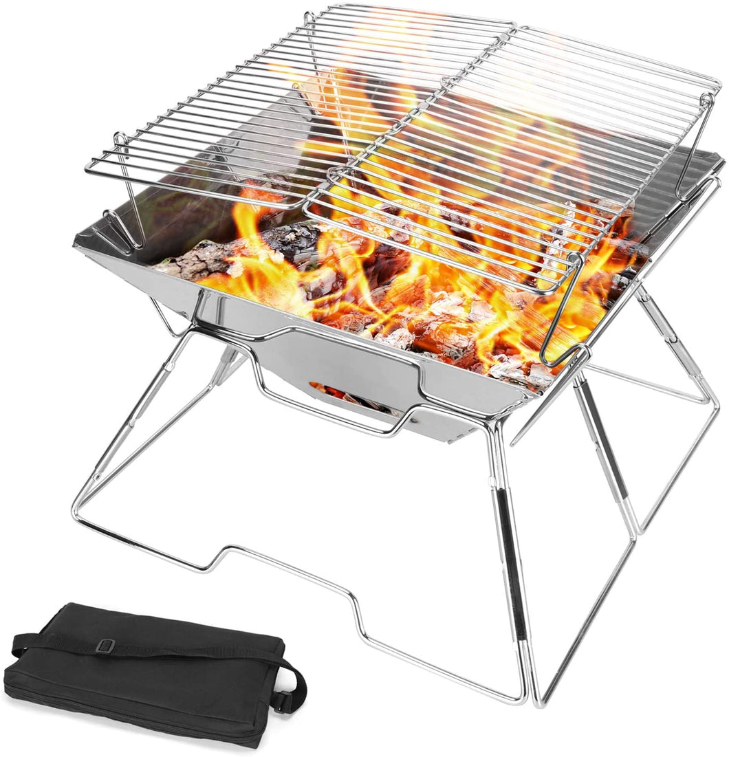 Odoland Collapsible Campfire Grill Camping Fire Pit