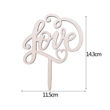 Load image into Gallery viewer, 1Pcs Wedding Cake Topper Wood Mr&amp; Mrs Just Married Decoration Bride Groom DIY Wedding Cake Decorations Engagement Party Supplies
