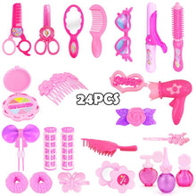Load image into Gallery viewer, 24-32PCS Pretend Play Kid Make Up Toys Pink Makeup Set Princess Hairdressing Simulation Plastic Toy For Girls Dressing Cosmetic

