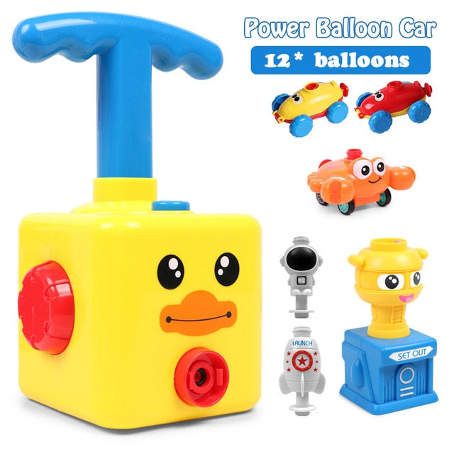 NEW Power Balloon Launch Tower Toy Puzzle Fun Education Inertia Air Power Balloon Car  Science Experimen Toy for Children Gift