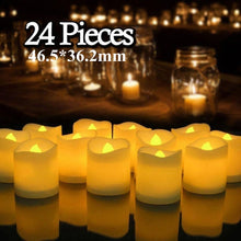 Load image into Gallery viewer, 6/24Pcs Flameless LED Candles Tea Light Creative Lamp Battery Powered Home Wedding Birthday Party Decoration Lighting Dropship
