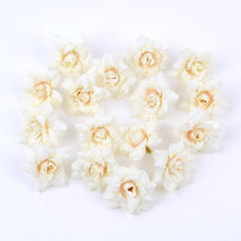 Load image into Gallery viewer, 50PCS/LOT 4.5CM Mini Rose Artificial Flower Head Wedding Party Decoration DIY Wreath Scrapbook Gift Graft Needlework Fake Flower
