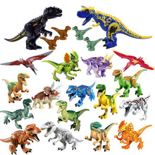 Load image into Gallery viewer, 8pcs/lot Jurassic Dino world Tyrannosaurus Rex Wyvern Velociraptor Stegosaurus Building Kits Bolcks Dinosaur figures Raptor Toy
