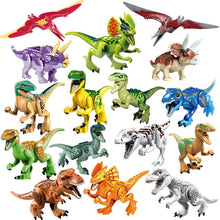 Load image into Gallery viewer, 8pcs/lot Jurassic Dino world Tyrannosaurus Rex Wyvern Velociraptor Stegosaurus Building Kits Bolcks Dinosaur figures Raptor Toy
