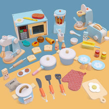Load image into Gallery viewer, New Baby Wooden Pretend Play Sets Simulation Toasters Bread Maker Coffee Machine Blender Baking Kit Game Mixer Kitchen Role Toys
