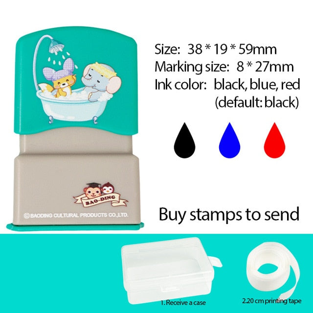 Children's Name Seal Custom Student's Name Stamp  Kindergarten Clothes Waterproof Name Sticker Will Not be Washed Off