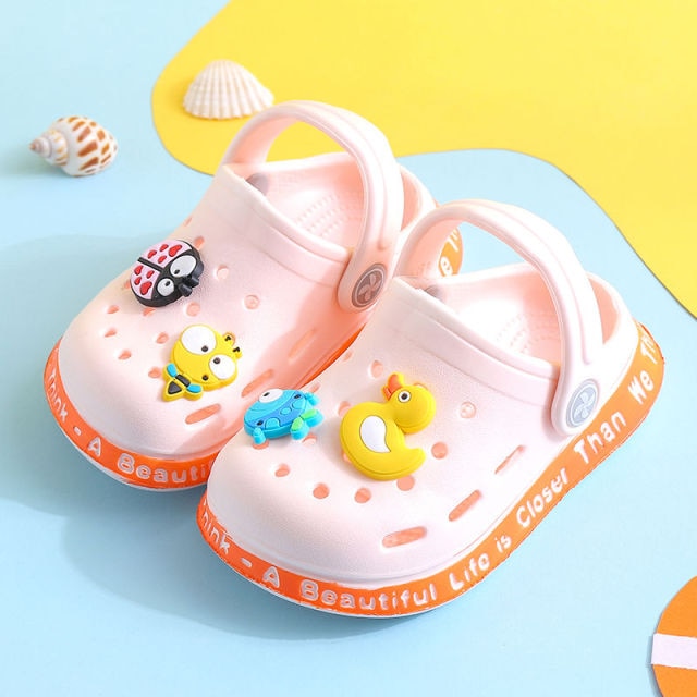 Slippers for Boy Girl Rainbow Shoes 2021 Summer Toddler Animal Kids Outdoor Baby Slippers PVC Cartoon Kids Slippers