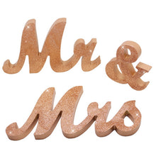 Load image into Gallery viewer, Wooden MR &amp; MRS Wedding Sign Wedding Table Numbers Letters Elegant Sweetheart and Reception Top Table Sign Wedding Decoration

