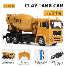 Load image into Gallery viewer, Remote control Excavator DumpTruck Crane Blender With Light Vehicle Simulation Alloy Plastic RC Engineering toys for Kids Boys
