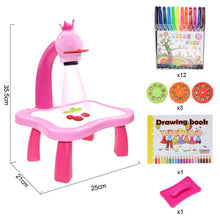 Load image into Gallery viewer, Children Led Projector Art Drawing Table Toys Kids Painting Board Desk Arts Crafts Educational Learning Paint Tools Toy for Girl
