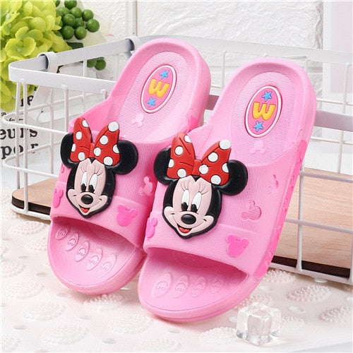 New Summer Children Cartoon Mickey Minnie Mouse Baby Shoes Slippers for Girls Boys Kids Antiskid Slipper Beach Shoes Flips Flops